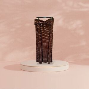 SZ M brown polka dot maxi skirt